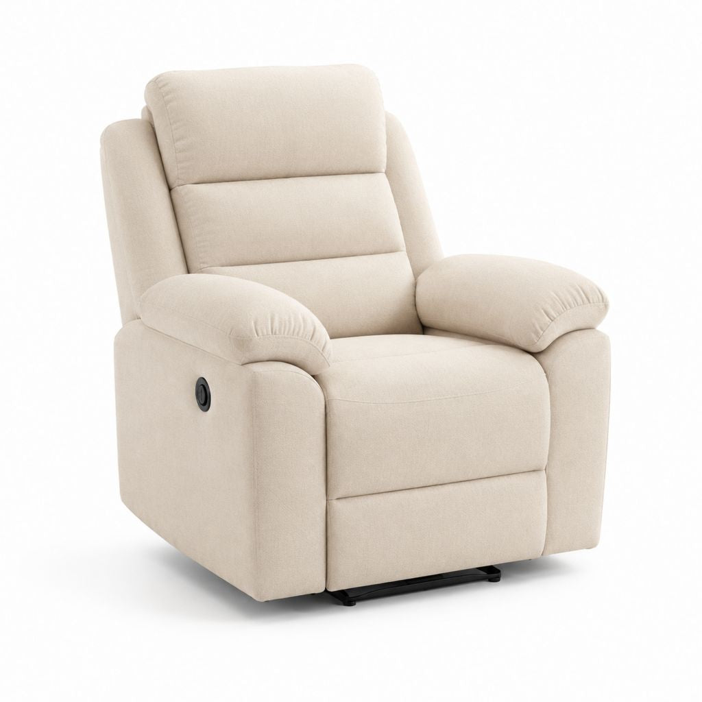 Poltrona reclinabile elettrica beige in poliestere 88 x 95 x 102 cm