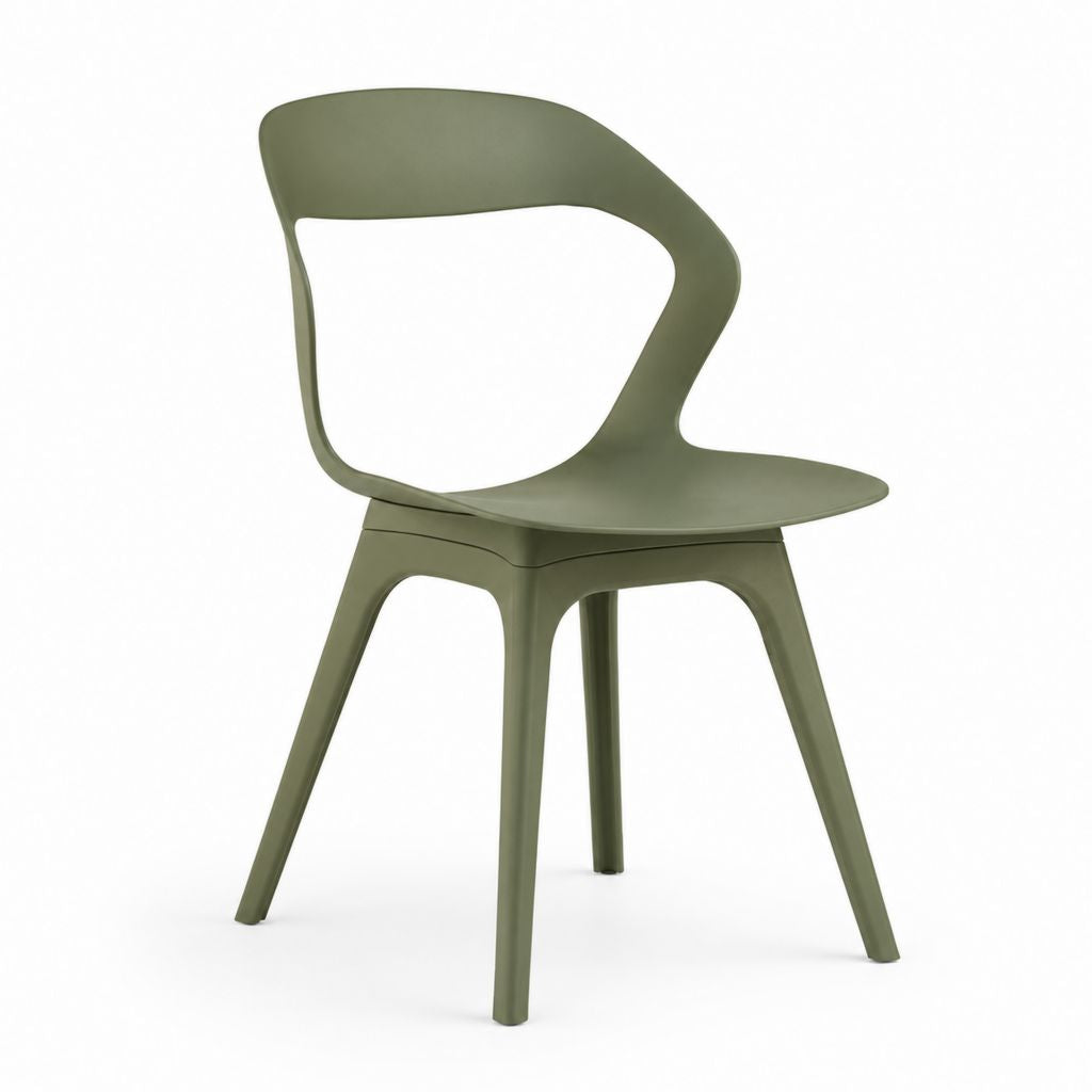 Sedia da giardino in polipropilene verde con schienale aperto 50 x 55 x 80 cm