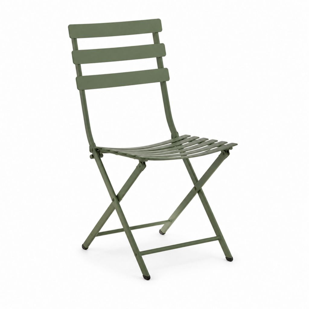 Sedia da giardino pieghevole verde in acciaio 42 x 46 x 82 cm