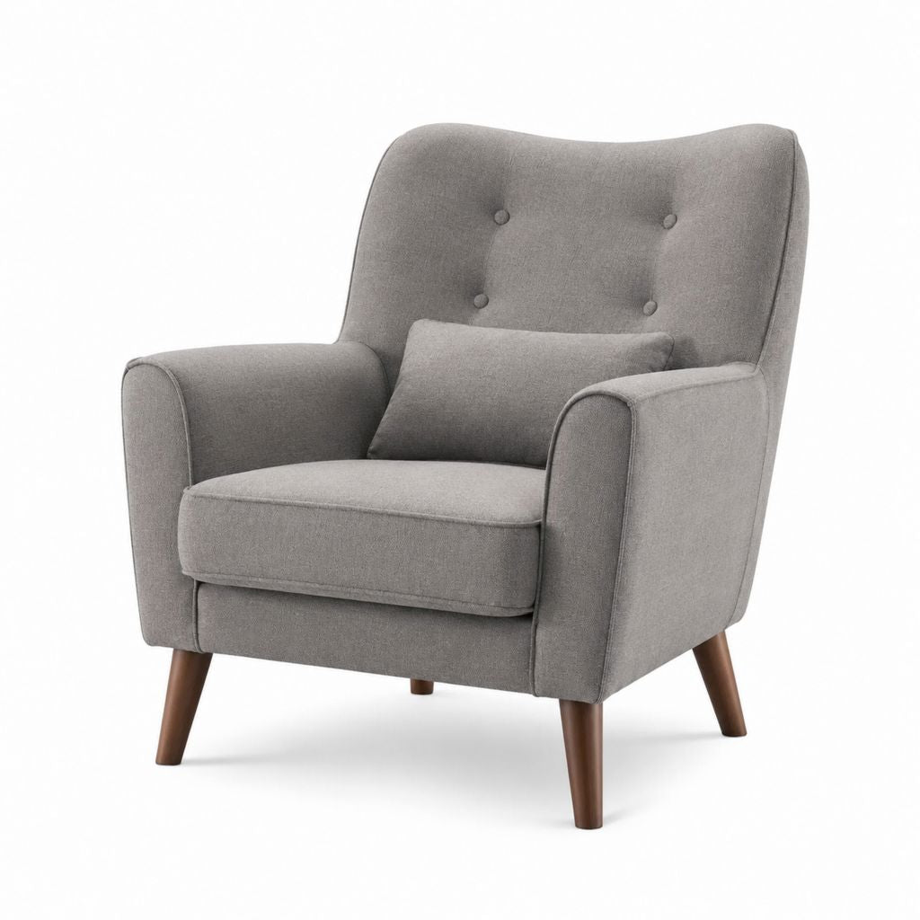 Poltrona relax grigia in poliestere con schienale alto e cuscino 80 x 85 x 105 cm